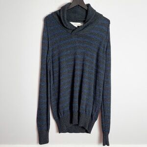 H&M Cowl Neck Gray Blue Sweater Size Large